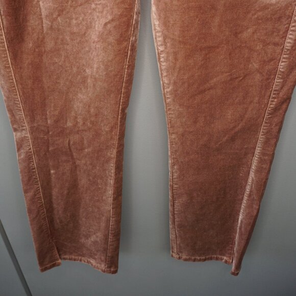 New Paige Cindy Velvet Straight Leg Twisted Seam Pants in Warm Suede size 34 - Picture 6 of 16